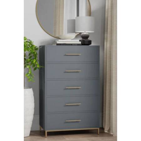 2010G-05 Madelyn Five Drawer Chest, Slate Gray