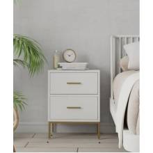 2010-02 Madelyn Two Drawer Nightstand, White