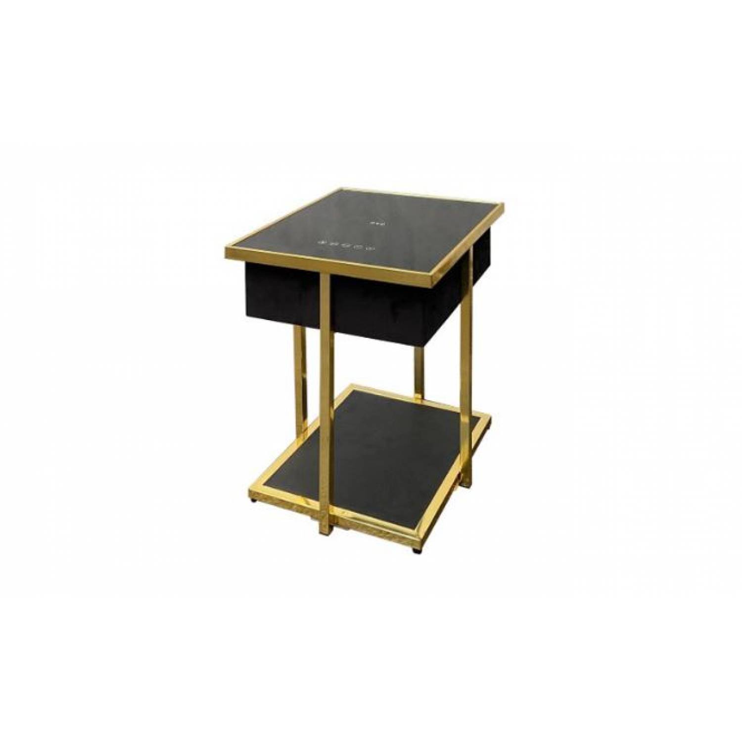Rexwell Accent Table with Speaker - Black/Gold Finish Rexwell Accent Table with Speaker - Black/Gold Finish