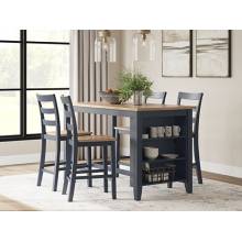 D399-13-124(4) 5PC SETS Gesthaven Counter Height Dining Table + 4 Barstool