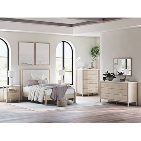 B2615B8-5PC 5PC SETS Cadmori Full Upholstered Panel Bed