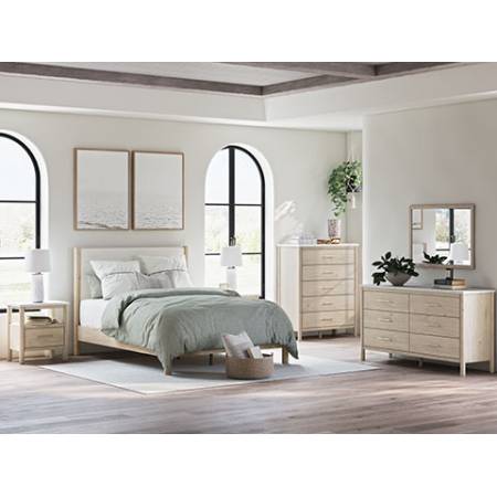 B2615B4-5PC 5PC SETS Cadmori Queen Upholstered Panel Bed