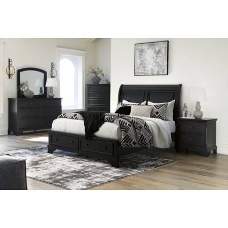B739B6-4PC 4PC SETS Chylanta Queen Sleigh Storage Bed
