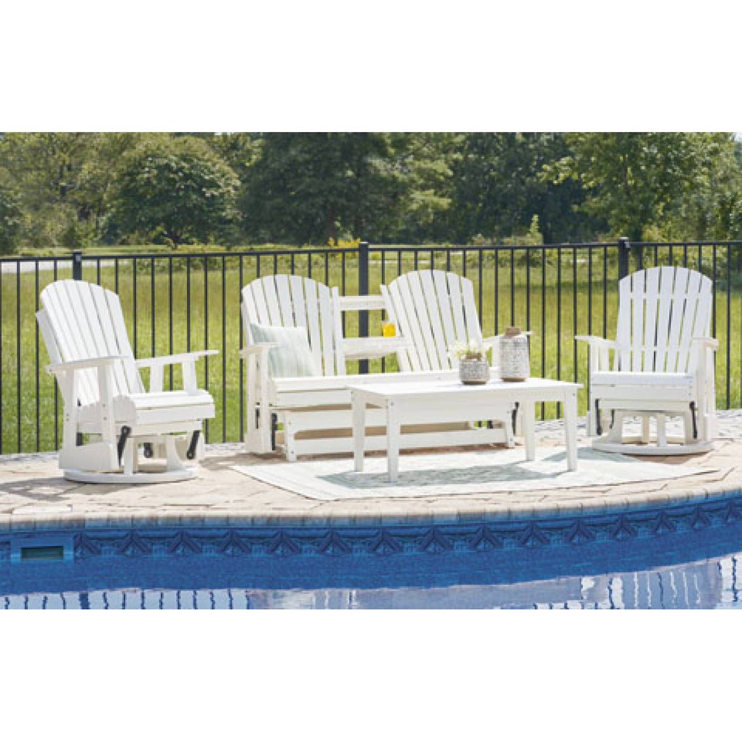 Outdoor glider discount chairs with table