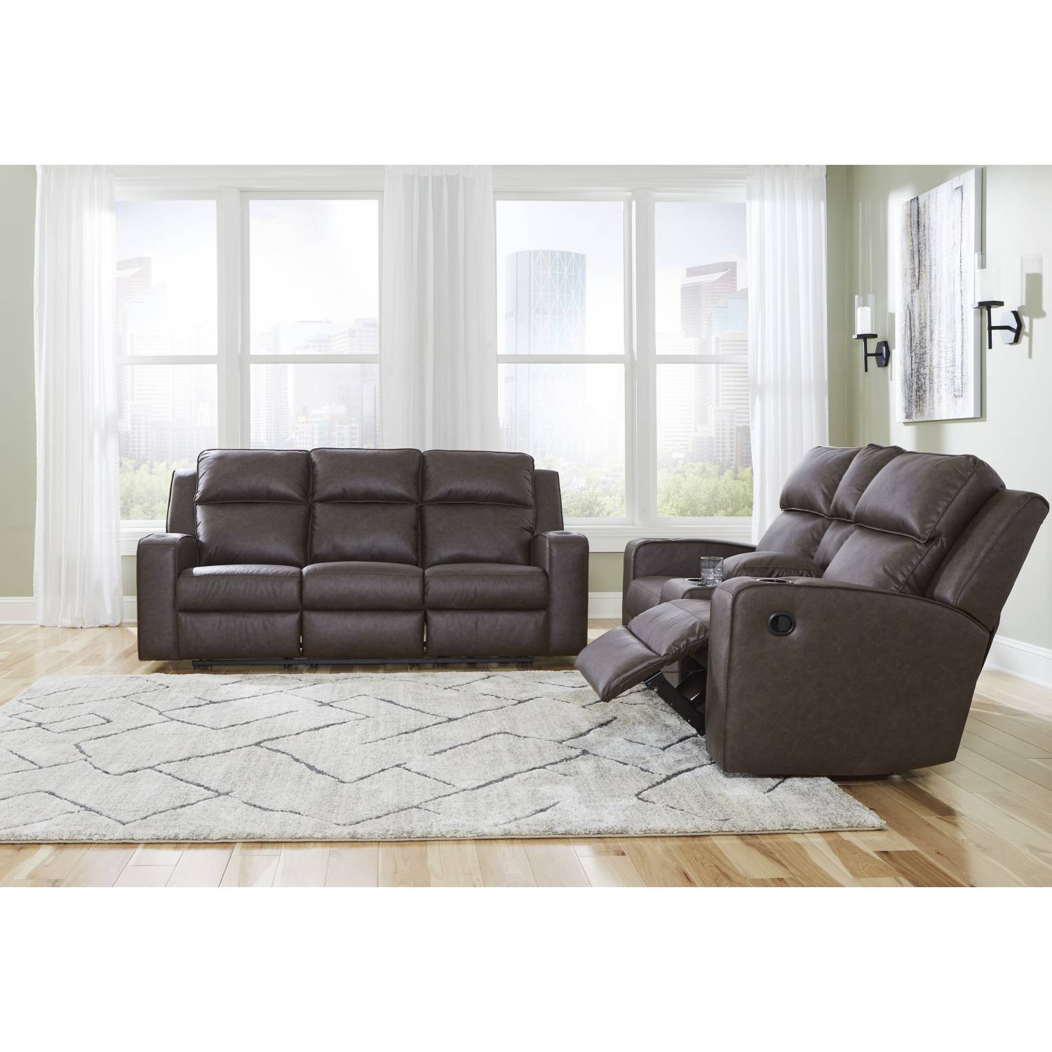 Lavenhorne Reclining Sofa with Drop Table Lavenhorne Reclining Sofa with Drop Table