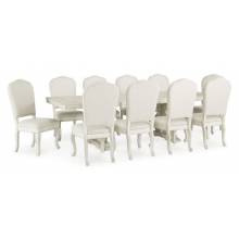 D980-55T-55B-01(10) 11PC SETS Arlendyne Dining Extension Table + 10 Chairs