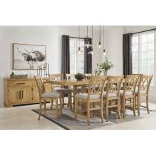 D773-32-124(10) 11PC SETS Havonplane Counter Height Dining Extension Table + 10 Barstools