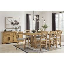 D773-32-124(8) 9PC SETS Havonplane Counter Height Dining Extension Table + 8 Barstools