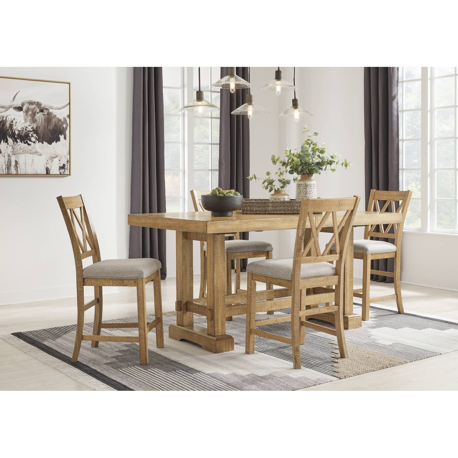 Havonplane Counter Height Extension Table - Brown - (D773-32) Havonplane Counter Height Extension Table - Brown - (D773-32)