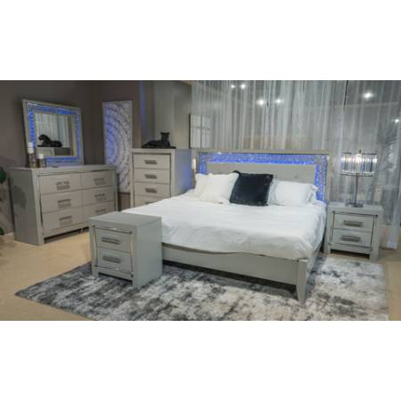 B2114-57-54-31-36-92-46 5PC SETS Zyniden Queen Upholstered Panel Bed