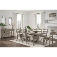 D924-55-01(8) 9PC SETS Lexorne Dining Extension Table + 8 Chairs