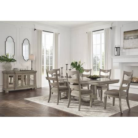 D924-55-01(6) 7PC SETS Lexorne Dining Extension Table + 6 Chairs