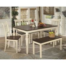 D583-25-02(4)-00 6PC SETS Whitesburg Dining Table + 4 Chairs + Bench