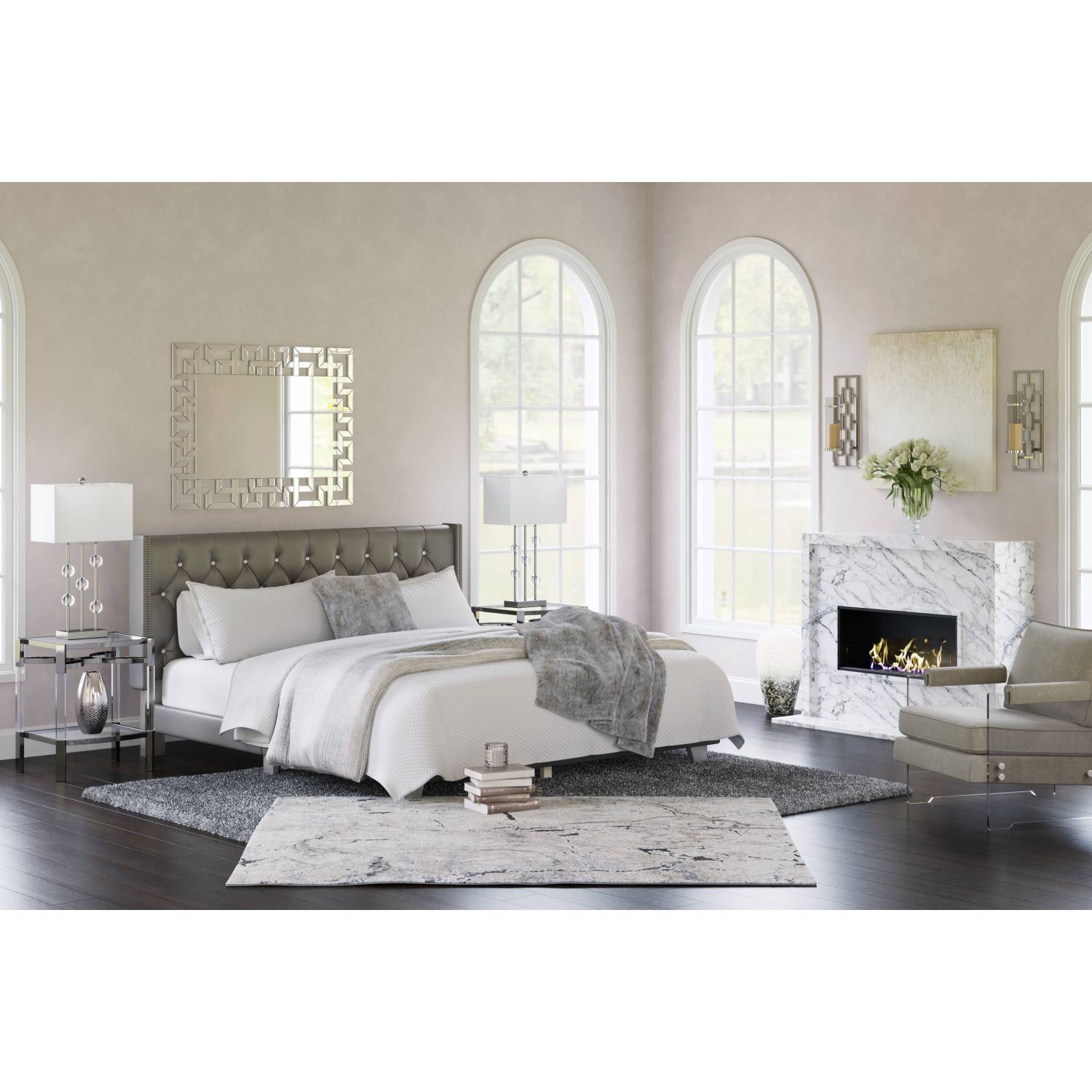 Vintasso king 2024 upholstered bed