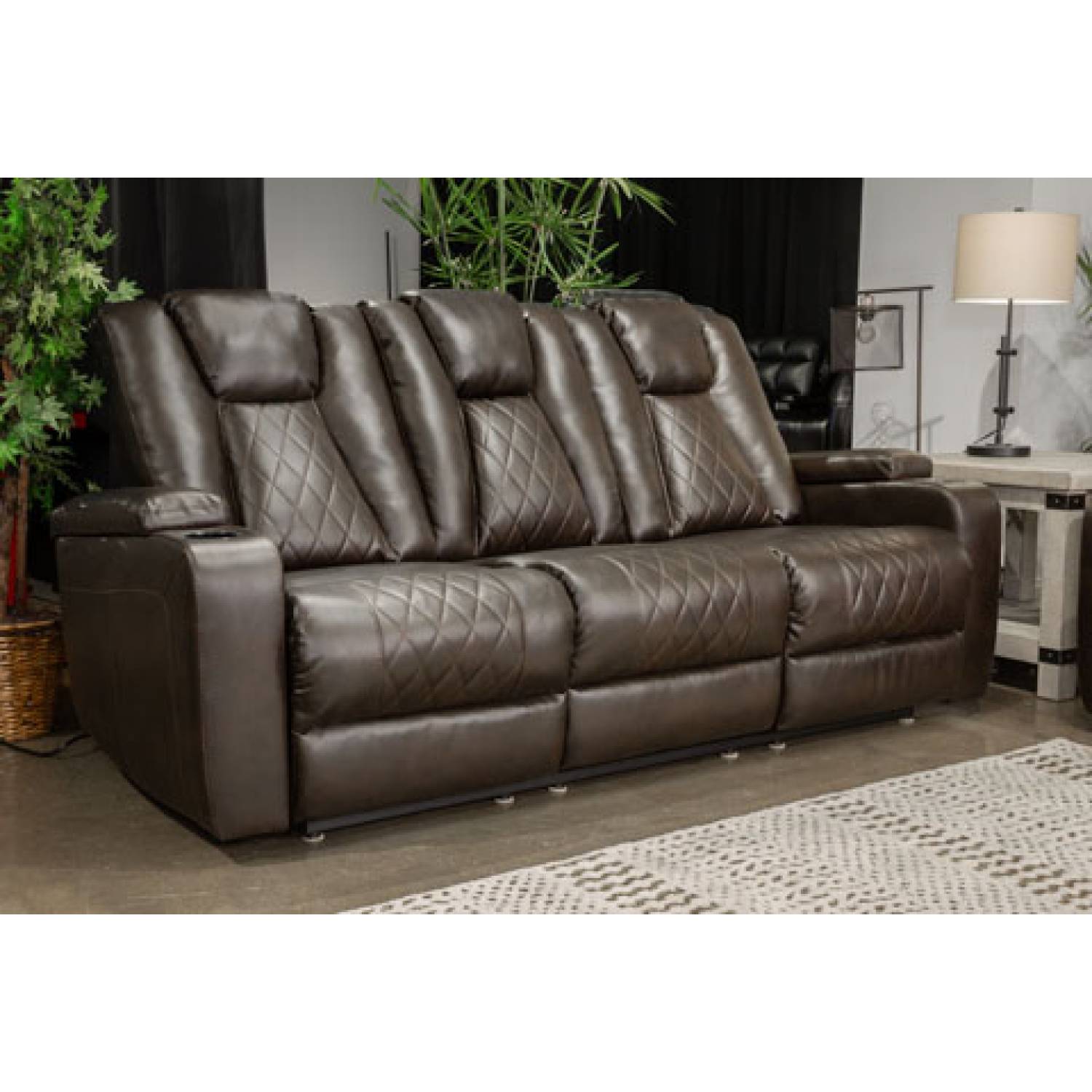 2970389 Mancin Reclining Sofa with Drop Down Table