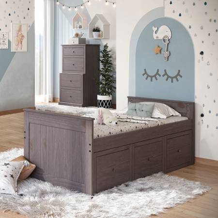 AM-BK304GY-BED Marinos Twin Captain Bed