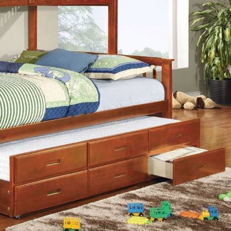 CM-BK458Q-CTR-OAK University Twin XL Trundle w/ 3 Drawers