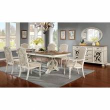 CM3150WH-T-7PC 7PC SETS ARCADIA DINING TABLE + 4 SIDE CHAIRS + 2 ARM CHAIR