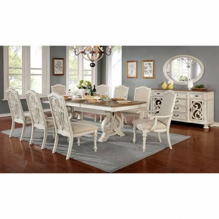 CM3150WH-T-9PC 9PC SETS ARCADIA DINING TABLE + 6 SIDE CHAIRS + 2 ARM CHAIR