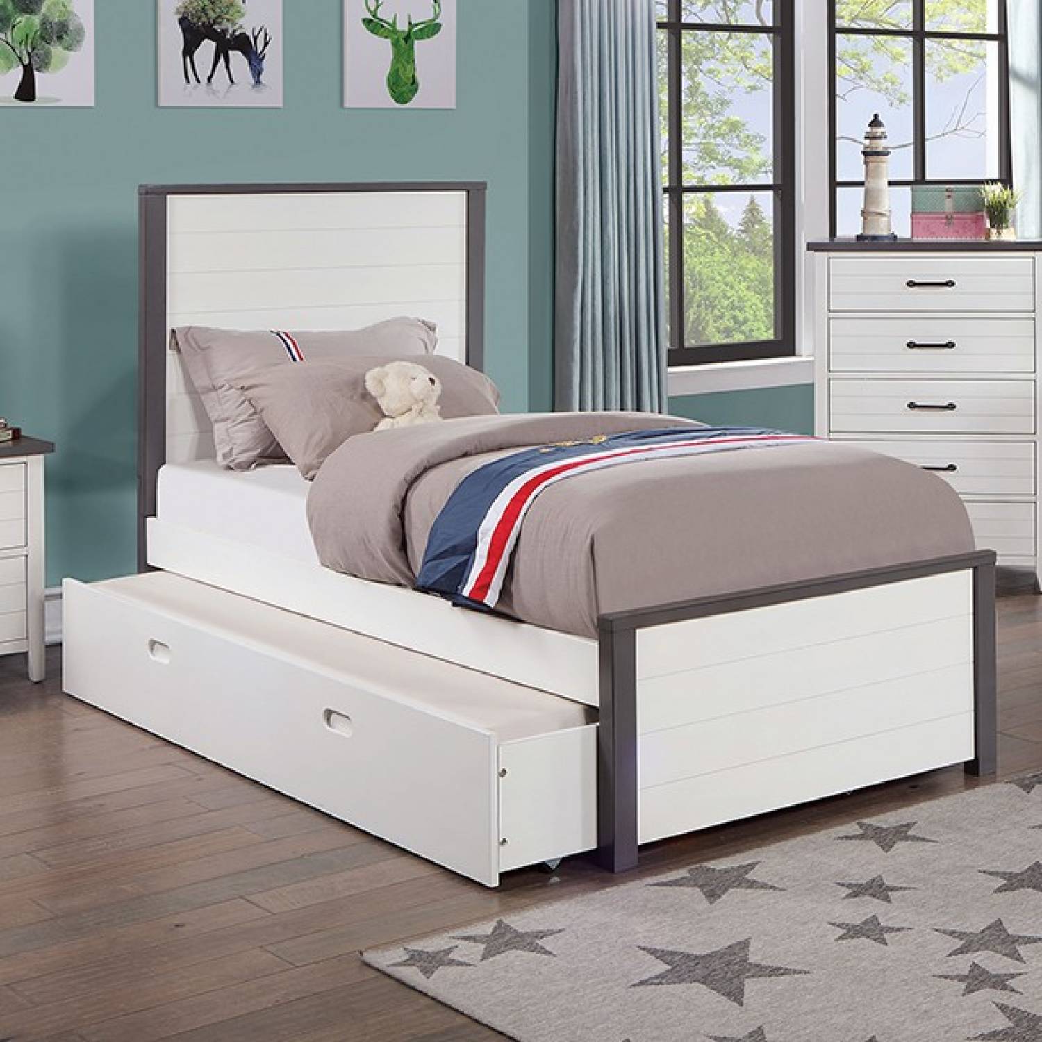 CM7467WH-T-TR PRIAM Twin Bed TRUNDLE