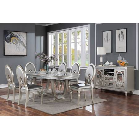 CM3541SV-T-9PC 9PC SETS CATHALINA DINING TABLE + 8 SIDE CHAIRS