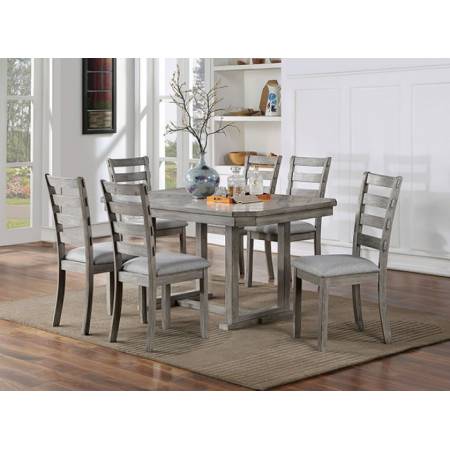 CM3542GY-T-7PC 7PC SETS LAQUILA DINING TABLE + 6 SIDE CHAIRS