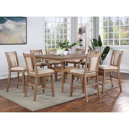 CM3984NT-PT-9PC 9PC SETS UPMINSTER COUNTER HT. TABLE + 8 CHAIRS