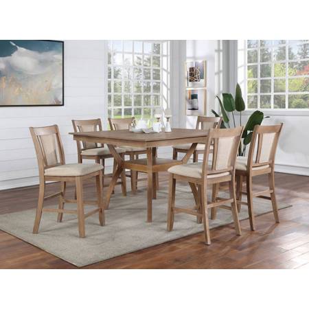 CM3984NT-PT-7PC 7PC SETS UPMINSTER COUNTER HT. TABLE + 6 CHAIRS