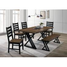 CM3257A-T-6PC 6PC SETS BARBARY DINING TABLE + 4 SIDE CHAIRS + BENCH
