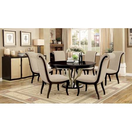CM3353RT-7PC 7PC SETS ORNETTE ROUND DINING TABLE + 6 Side Chairs