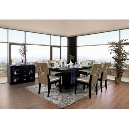 CM3394T-7PC 7PC SETS EVANGELINE DINING TABLE + 6 SIDE CHAIRS
