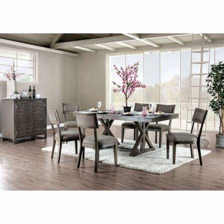 CM3387T-7PC 7PC SETS LEEDS DINING TABLE + 6 SIDE CHAIRS