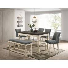 CM3979PT-6PC 6PC SETS PLYMOUTH COUNTER HT. TABLE + 4 COUNTER HT. CHAIR + BENCH