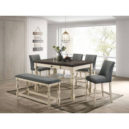 CM3979PT-6PC 6PC SETS PLYMOUTH COUNTER HT. TABLE + 4 COUNTER HT. CHAIR + BENCH