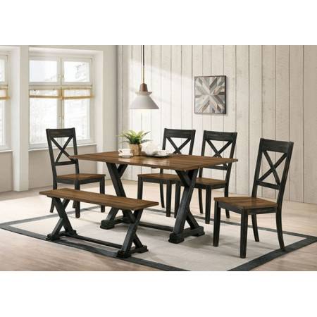 CM3167A-T-6PC 6PC SETS  YENSLEY DINING TABLE + 4 CHAIRS + BENCH