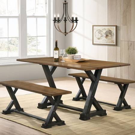 CM3167A-T-3PC 3PC SETS  YENSLEY DINING TABLE + 2 BENCH