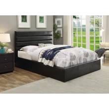 Riverbend Full Black Leatherette Upholstered Bed with Lift Top Storage