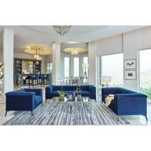 509211-S2 Chalet 2-Piece Tuxedo Arm Living Room Set Blue
