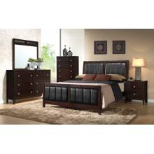 202091T-S4 Carlton 4-Piece Twin Upholstered Bedroom Set Cappuccino And Black