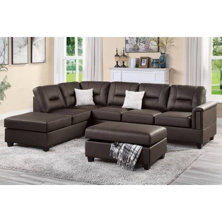 F8858 3-PC SECTIONAL SET Espresso PU