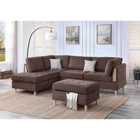 F8854 3-PC SECTIONAL SET CHOCOLATE