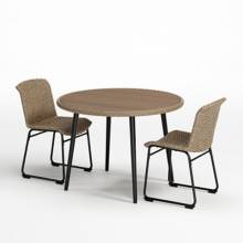 P369-615 3PC SETS  Round Dining Table + 2 Chair