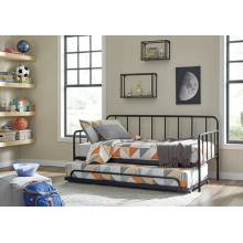 B076 Trentlore Twin Metal Day Bed w/Platform + Trundle