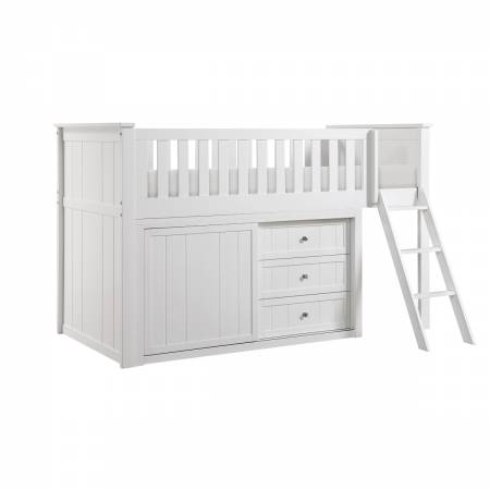 B2053LLW-1*BCDR Low Loft Bunk with Bookcase and Dresser