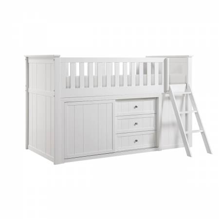 B2053LLW-1*BC2DR Low Loft Bunk with Bookcase and 2 Dressers