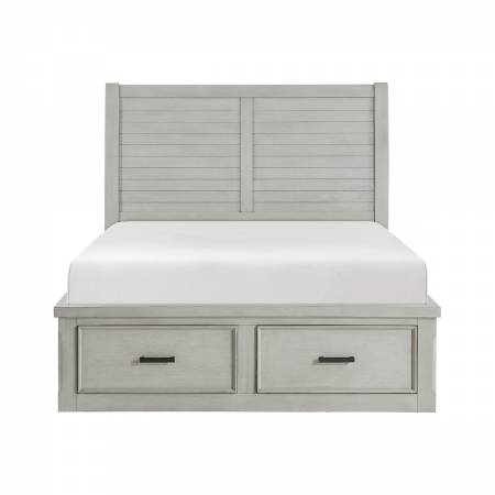 1337-1* Queen Platform Bed with Footboard Storage