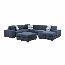 9624BU*52LRC 5-Piece Sectional with Right Chaise and Storage Ottoman
