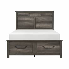 1342-1* Queen Platform Bed with Footboard Storage
