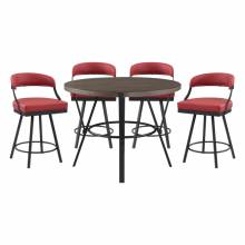 5565-36RD*5RD 5PC SETS Counter Height Table + 4 Chair