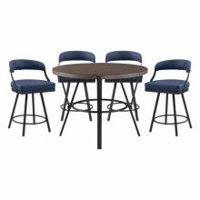 5565-36RD*5BU 5PC SETS Counter Height Table + 4 Chair